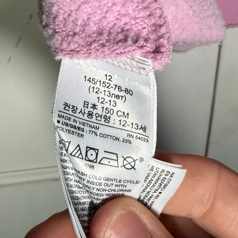 GAP Teen Raglan Boxy Sweatshirt NEWPORT Pink and White Girls Size 12